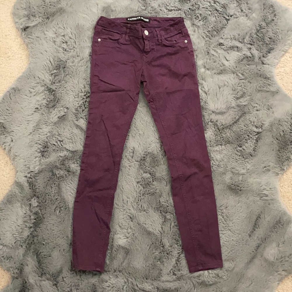 Express Stella Purple 5 Pocket Skinny Jean